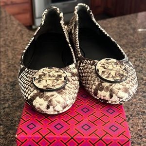 Tory Burch Snakeskin Ballet Flats